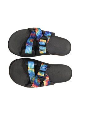 Chaco Chillos Slide Sandals Tie-Dye Adjustable Straps Black Sole kids 4